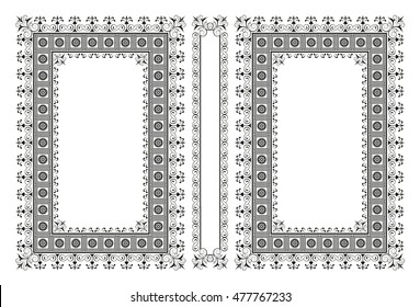 Vector classical book cover. Decorative vintage frame or border to be printed on the covers of books. Drawn by the standard size