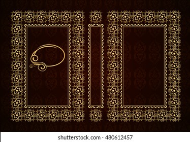 Vector classical book cover. Decorative vintage frame or border to be printed on the covers of books. Drawn by the standard size. Color can be changed in a few mouse clicks.