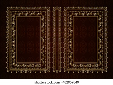 Vector classical book cover. Decorative vintage frame or border to be printed on the covers of books. Drawn by the standard size