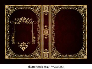 Vector classical book cover. Decorative vintage frame or border to be printed on the covers of books. Drawn by the standard size