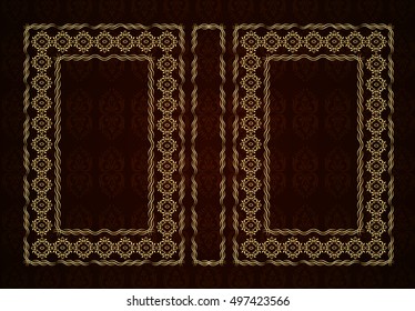 Vector classical book cover. Decorative vintage frame or border to be printed on the covers of books. Drawn by the standard size