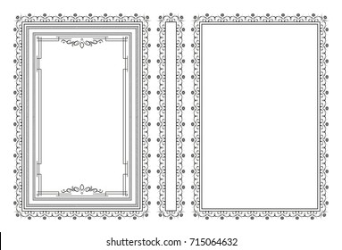 Vector classical book cover. Decorative vintage frame or border to be printed on the covers of books. Drawn by the standard size. Color can be changed in a few mouse clicks.