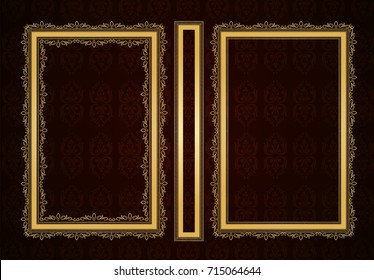 Vector classical book cover. Decorative vintage frame or border to be printed on the covers of books. Drawn by the standard size. Color can be changed in a few mouse clicks.