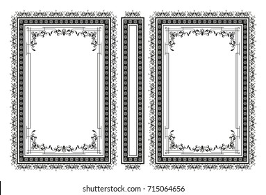 Vector classical book cover. Decorative vintage frame or border to be printed on the covers of books. Drawn by the standard size. Color can be changed in a few mouse clicks.