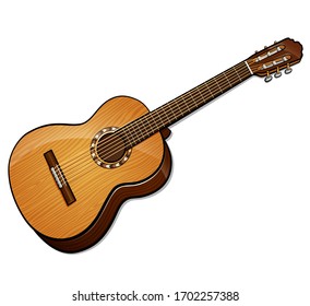 Vector classical guitar isolated design