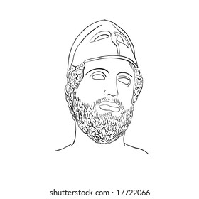 Vector Of Classical View Of Ancient Greek Leader Pericles Who Lived From 495 To 429 BC During The Golden Age Of Athens.
