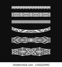 vector classical white stripe lace doilies seamless pattern template