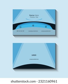 vector clean and blue business card template