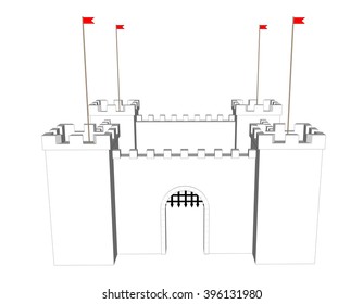 Vector clean castle on white background