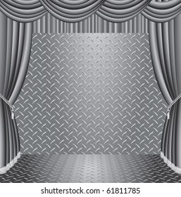 vector clean empty stage waiting heavy metal band or industrial web site template
