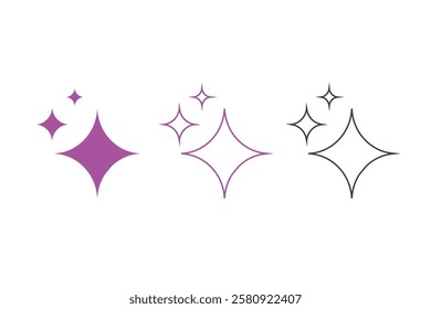 Vector clean icon. Sparkle icon. Stars icon