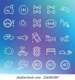 Vector clean icons set for web design and application user interface. Made in flat graphic style. Nice details and easily identifiable. Useful for car and transportation infographics.