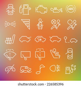 Vector clean icons set for web design and application user interface. Made in flat graphic style. Nice details and easily identifiable. Useful for car and transportation infographics.