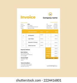 Vector clean invoice template design