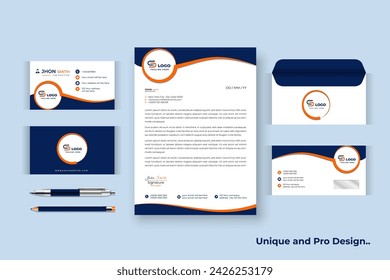 Vector clean minimal professional stationery design	
