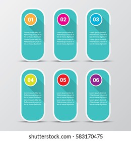 vector clean modern blue Infographic square banners set. Vector illustration can be used for workflow layout, diagram, number options, web design.