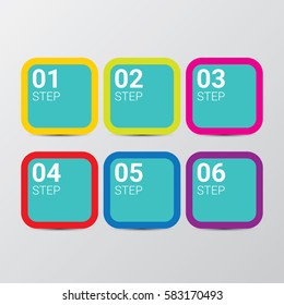 vector clean modern blue Infographic square banners set. Vector illustration can be used for workflow layout, diagram, number options, web design.