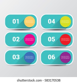 vector clean modern blue Infographic square banners set. Vector illustration can be used for workflow layout, diagram, number options, web design.