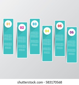 vector clean modern blue Infographic square banners set. Vector illustration can be used for workflow layout, diagram, number options, web design.