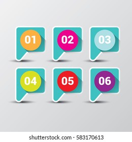 vector clean modern blue Infographic square banners set. Vector illustration can be used for workflow layout, diagram, number options, web design.