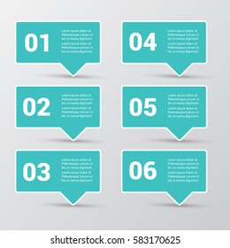vector clean modern blue Infographic square banners set. Vector illustration can be used for workflow layout, diagram, number options, web design.