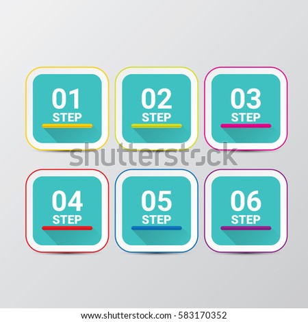 vector clean modern blue Infographic square banners set. Vector illustration can be used for workflow layout, diagram, number options, web design.