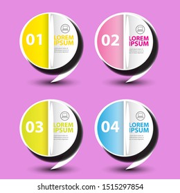 vector clean modern paper Infographic banners set isolated on pink background. Vector illustration can be used for workflow layout, diagram, number options, web design.