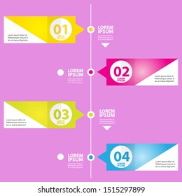 vector clean modern paper Infographic banners set isolated on pink background. Vector illustration can be used for workflow layout, diagram, number options, web design.
