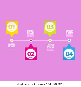 vector clean modern paper Infographic banners set isolated on pink background. Vector illustration can be used for workflow layout, diagram, number options, web design.