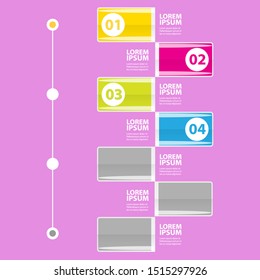 vector clean modern paper Infographic banners set isolated on pink background. Vector illustration can be used for workflow layout, diagram, number options, web design.