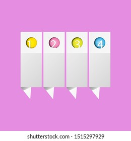 vector clean modern paper Infographic banners set isolated on pink background. Vector illustration can be used for workflow layout, diagram, number options, web design.