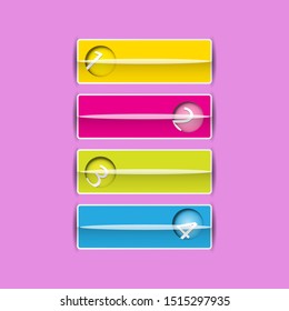vector clean modern paper Infographic banners set isolated on pink background. Vector illustration can be used for workflow layout, diagram, number options, web design.