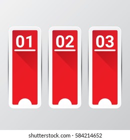 vector clean modern red Infographic square banners set. Vector illustration can be used for workflow layout, diagram, number options, web design.