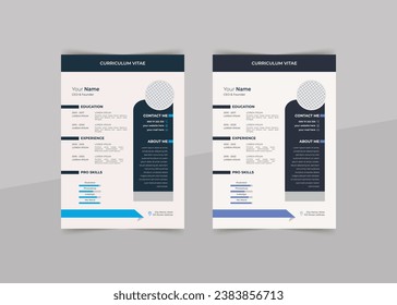 vector clean and modern resume portfolio or cv template