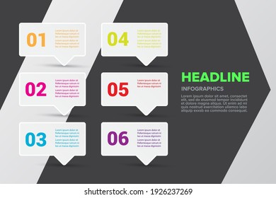 Vektorsaubere, moderne Whitepaper-Web-Infografik-Quadrat-Banner auf grauem Hintergrund. Vektorgrafik kann für das Workflow-Layout, Stufendiagramm, Zahlenoptionen, Webdesign und Präsentation verwendet werden