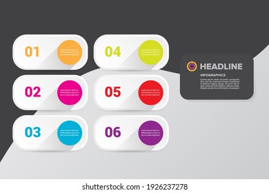vectorial limpio blanco de la web de papel blanco Infografía banners cuadrados colocados sobre fondo gris. La ilustración vectorial se puede utilizar para diseño de flujo de trabajo, diagrama de pasos, opciones de número, diseño web y presentación