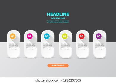 vectorial limpio blanco de la web de papel blanco Infografía banners cuadrados colocados sobre fondo gris. La ilustración vectorial se puede utilizar para diseño de flujo de trabajo, diagrama de pasos, opciones de número, diseño web y presentación