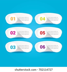 vector clean modern white paper Infographic square banners set on blue background. Vector illustration can be used for workflow layout, diagram, number options, web design.