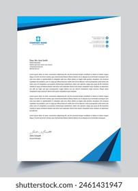 Vector clean simple corporate a4 letterhead layout for print
