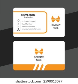 Vector clean style modern and modren business card template orange color