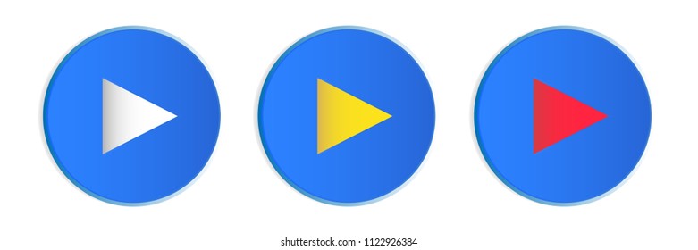 Vector of clean style play buttom with white, yellow and red color.