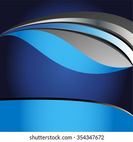 Vector clean wave lines elements on blue business background
