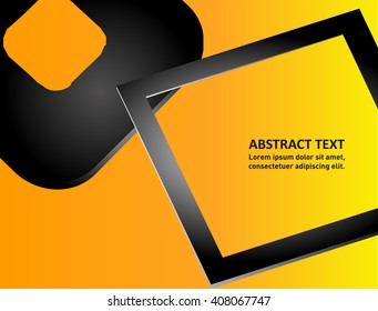 Vector clean wave lines elements on Orange, black business background
