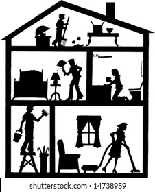 Family Cleaning Living Room Stock Vectors Images Vector