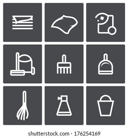 vector cleaning icon set