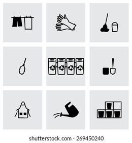 Vector Cleaning icon set on grey background
