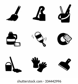 Vector Cleaning icon set on white background
