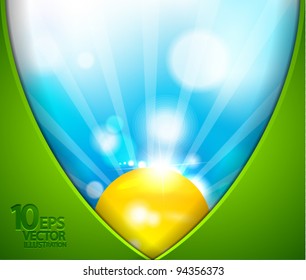 Vector clear sun and sky background