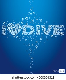 vector clear water bubble background i love dive