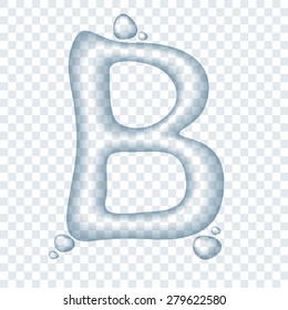 Vector  clear water transparent ABC. Letter B.
